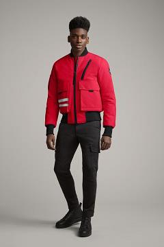 Chamarras Canada Goose Hombre Outlet - Kirkfield Chaqueta De Bombardero Black Label Rojos BW1938524